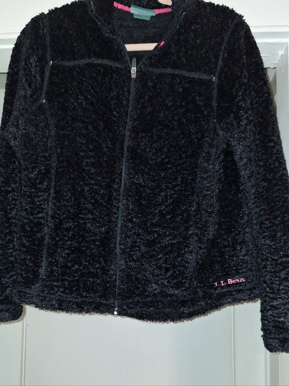 L.L. Bean Black Plush Full-Zip Jacket - Picture 2 of 6